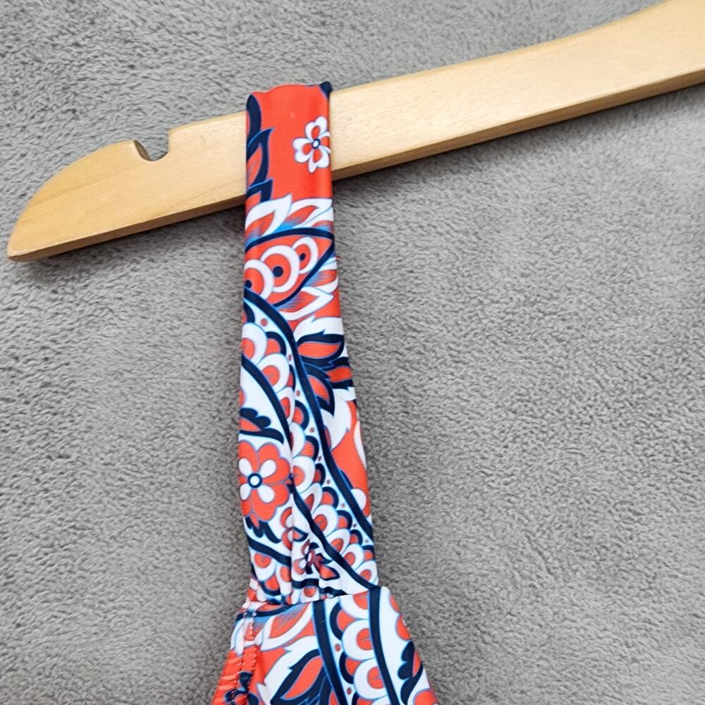 NWT Clwerk One Piece Swimsuit Women’s XL Red Blue Paisley Crossover Bathing Suit - Picture 8 of 12